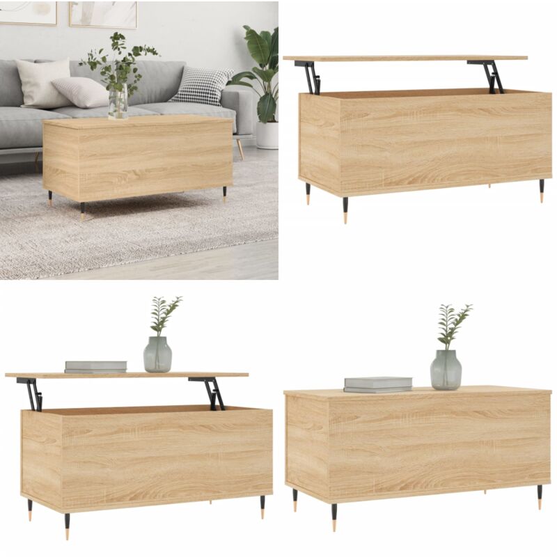 Vidaxl - Table basse Chêne sonoma 90x44,5x45 cm Bois d'ingénierie - Table Basse - Meuble Salon - Table D'appoint - Table Relevageble - Table