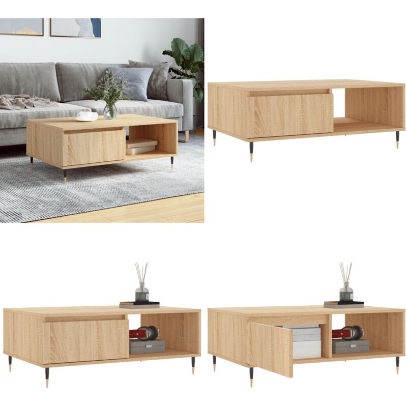 Vidaxl - Table basse chêne sonoma 90x60x35 cm bois d'ingénierie - Table Basse - Meuble Salon - Table D'appoint - Table Design - Table Chêne - Home &