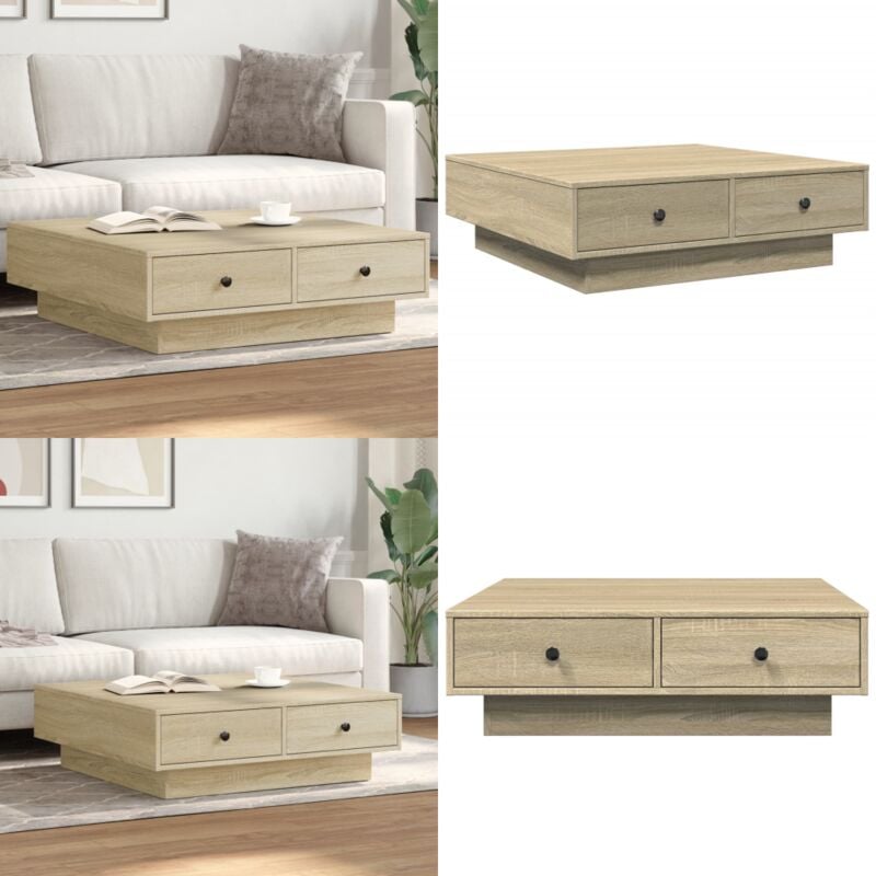 Vidaxl - Table basse Chêne sonoma 90x90x28 cm Aggloméré - Table Basse - Meuble Salon - Table D'appoint - Table Industrielle - Table Chêne Sonoma