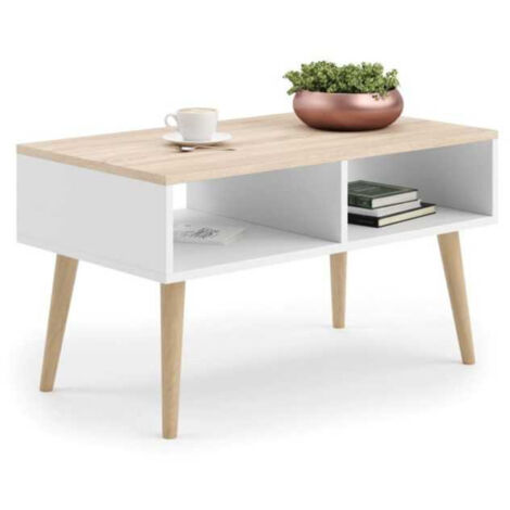 Table basse chêne sonoma blanc Sandi
