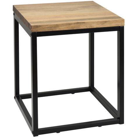 Table basse - Chevet Icub. Style industriel vintage 40x40x48 cm Noir - Noir