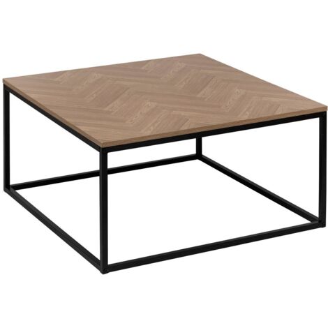 Table basse chevrons effet bois et noir 80x80cm - 5five