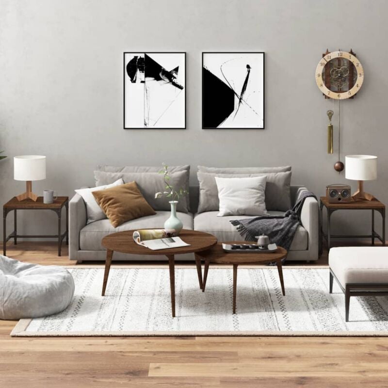 Vidaxl - Tables d'appoint 2 pcs Chêne marron 40x40x35 cm Bois ingénierie