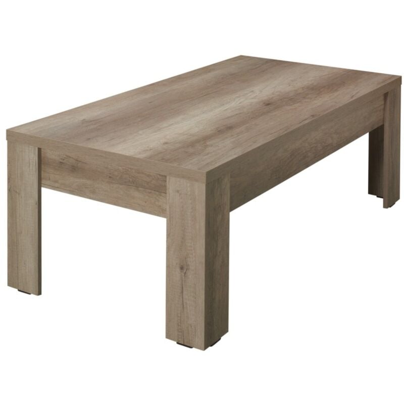 Meublorama - Table basse 135 x 68 cm - Collection romi - chêne Dab Canyon