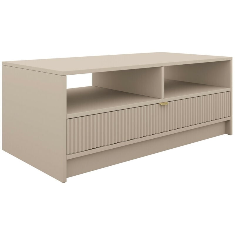Arredamento1 - Table basse Comfivo Larmire 105, Beige, 40x50x100cm, Diamètre: 0, Stratifié, Angulaire