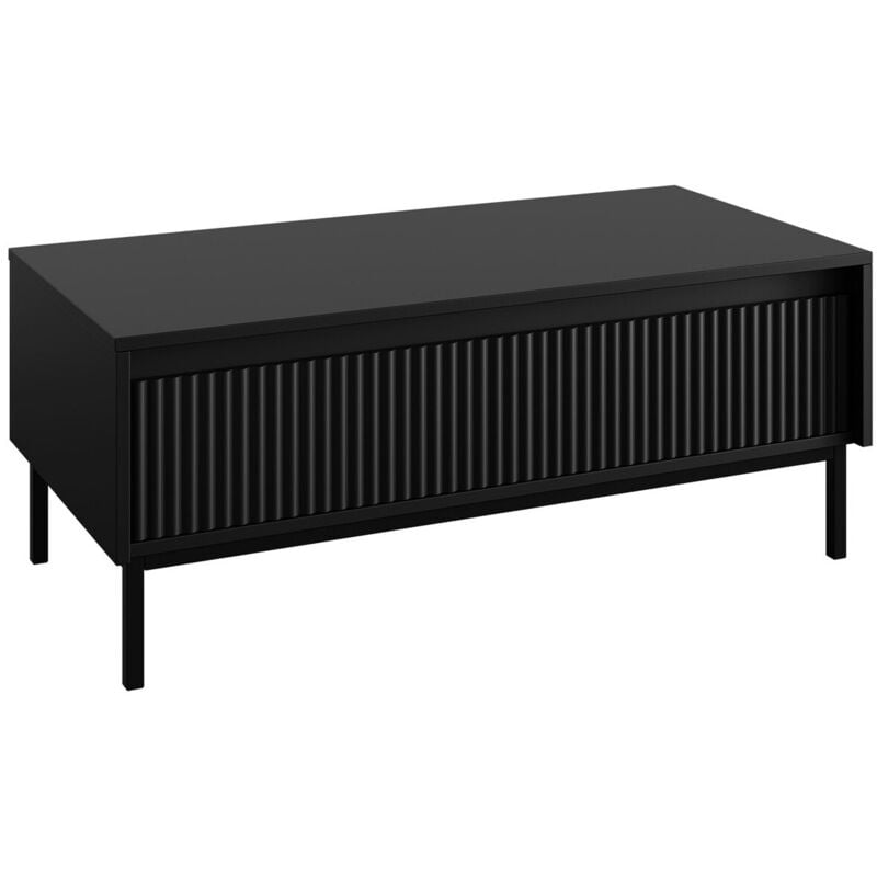 Mobilier1 - Table basse Comfivo Delruva 102, Noir, 40x50x100cm, Diamètre: 0, Stratifié, Angulaire