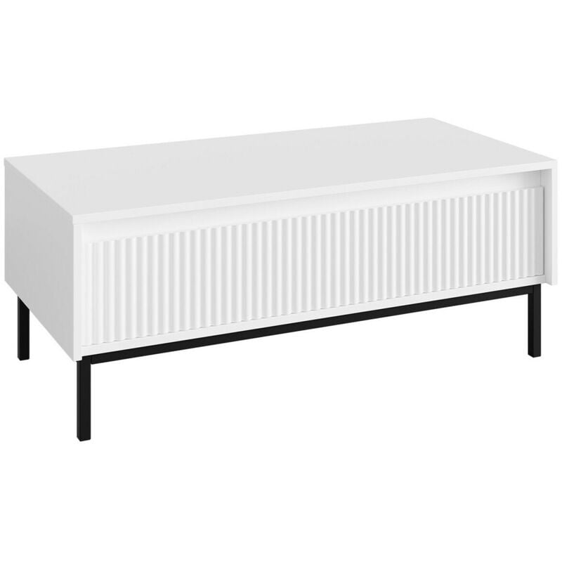 Mobilier1 - Table basse Comfivo Delruva 102, Blanc, 40x50x100cm, Diamètre: 0, Stratifié, Angulaire