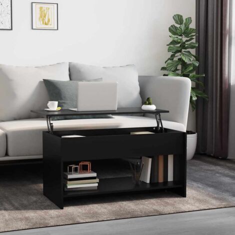Table basse Contemporain - Bout de canapé Table Café - Noir 102x50x52,5 cm Bois d'ingénierie Chic-600113