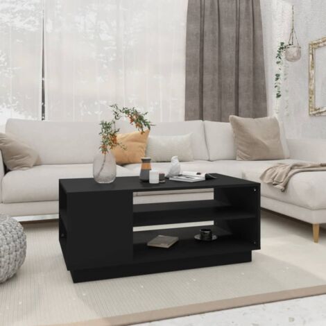 Table basse Contemporain - Bout de canapé Table Café - Noir 102x55x43 cm Aggloméré Chic-936911