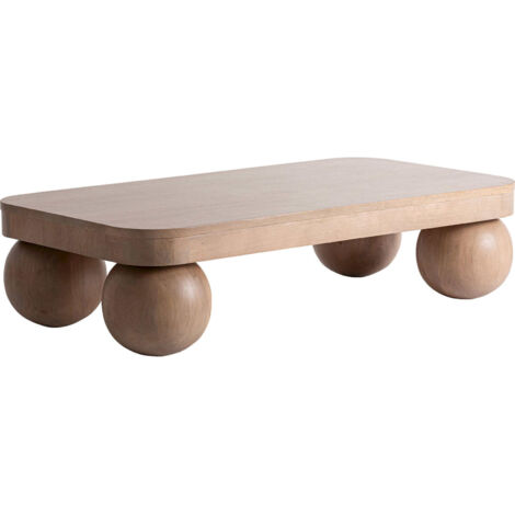 Table basse contemporaine en bois de manguier finition marbrée brun clair - Brun clair effet marbré