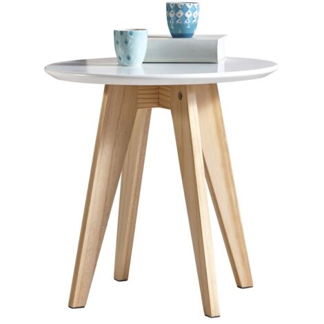 Table basse contemporaine ronde blanche Mafalda