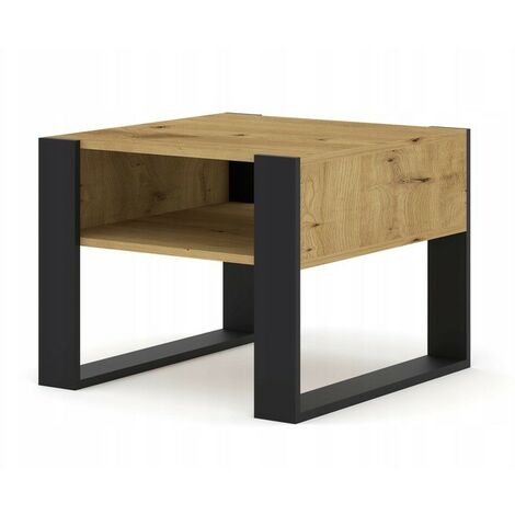 Table basse couleur MONDI chêne artisan 60x60cm design moderne de haute qualité
