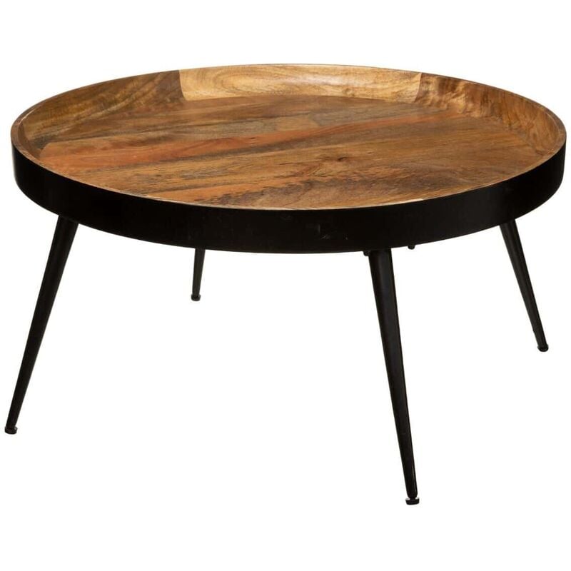 Atmosphera - Table en bois de manguier siwan, ø 70 x 36 cm