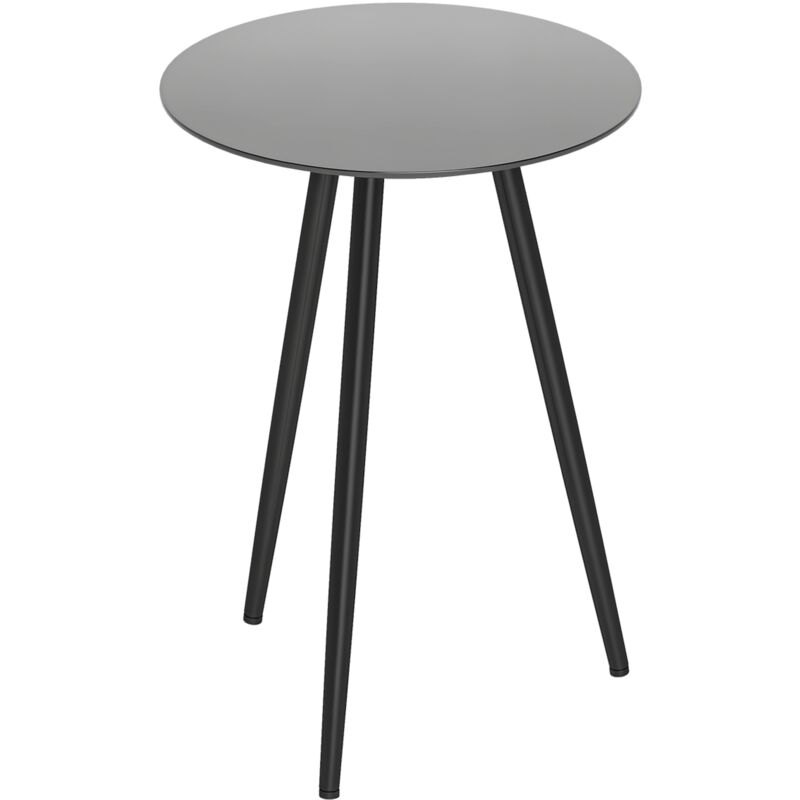 Outsunny - Table basse d'appoint - bout de canapé - dia. 40 x 50 cm - acier verre trempé noir