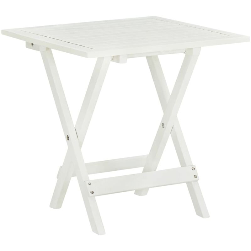 Vidaxl - Table de bistro Blanc 46x46x47 cm Bois d'acacia massif