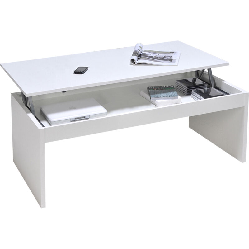 Le Quai Des Affaires - Table basse plateau relevable darwin 100x50cm / Blanc/ 100x50x43 cm Le Quai Des Affaires - Table basse plateau relevable darwin 100x50cm / Blanc/ 100x50x43 cm