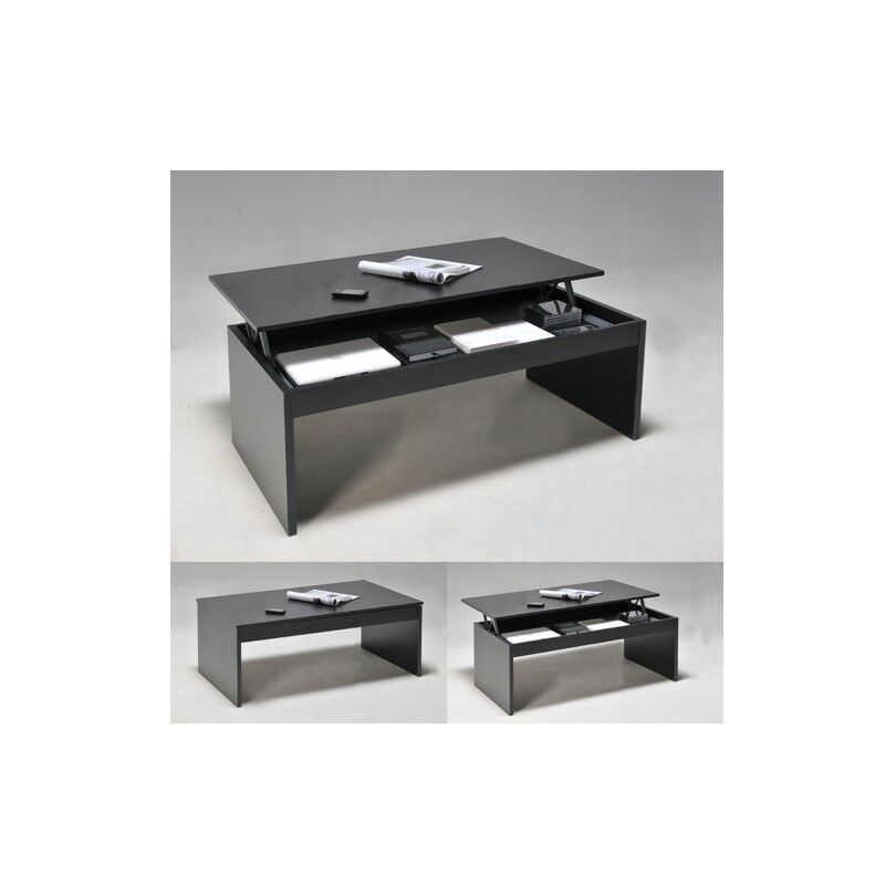 Le Quai Des Affaires - Table basse plateau relevable darwin 100x50cm / Noir/ 100x50x43 cm - Noir