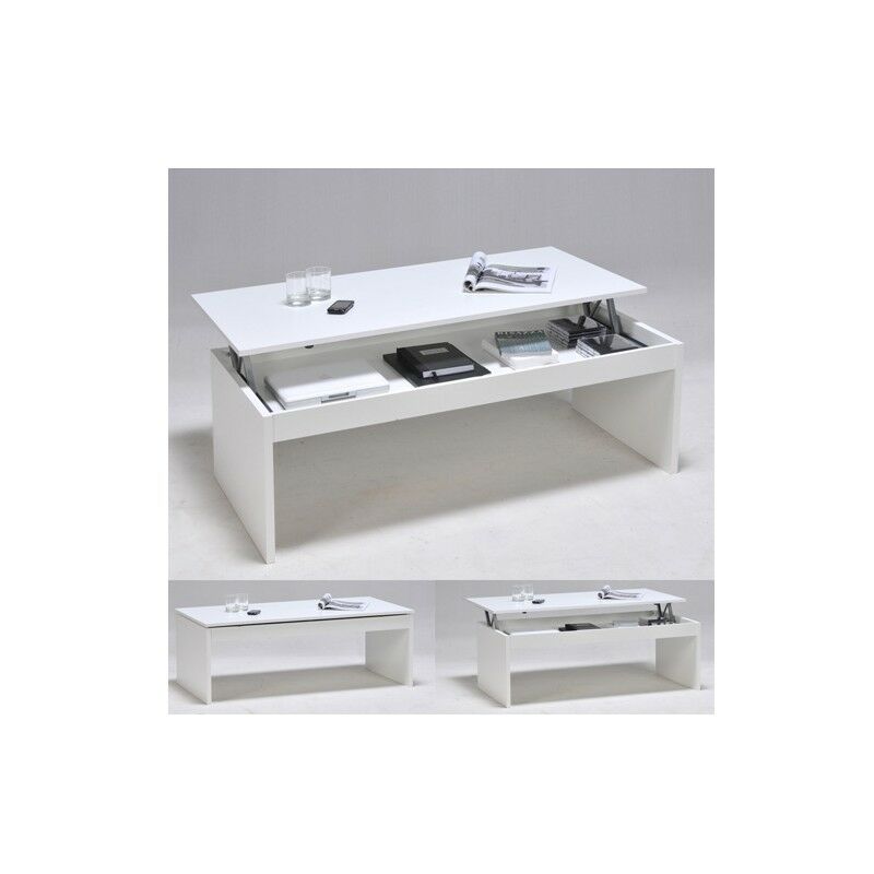 Table basse DARWIN 120x60cm / Blanc/ 120x60x43 cm