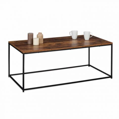 Table basse DAYTON effet vieilli design industriel - Naturel