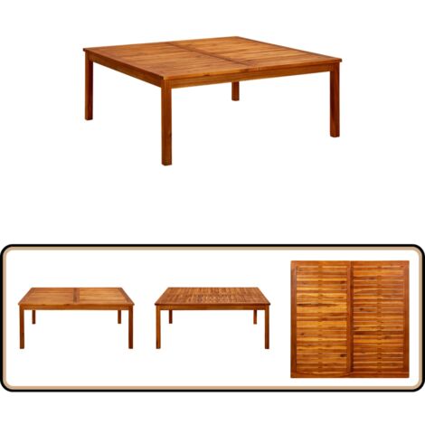 Table basse de jardin 110x110x45 cm Bois solide d'acacia - Table Basse Jardin - Table Extérieure - Mobilier De Jardin - Acacia Massif - Table En Bois
