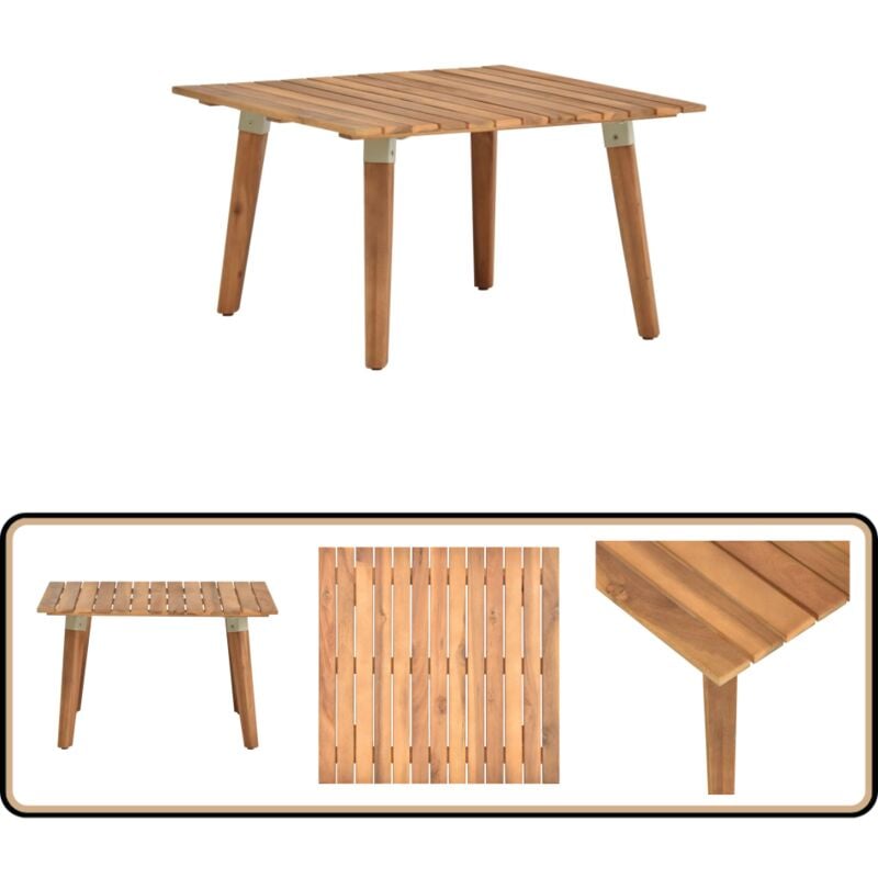 Table basse de jardin 60x60x36 cm Bois solide d'acacia - Table Basse Jardin - Table Acacia - Mobilier De Jardin - Table Extérieure - Décoration Jardin
