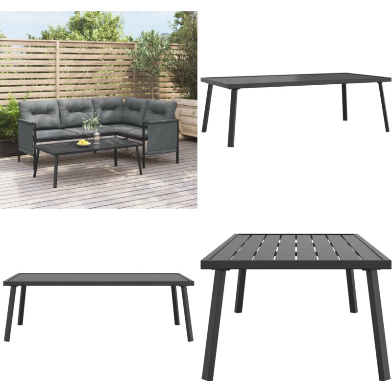 Table basse de jardin anthracite 110x55x35 cm acier - Table Basse Jardin - Salon De Jardin - Mobilier De Jardin - Table Extérieure - Table En Acier