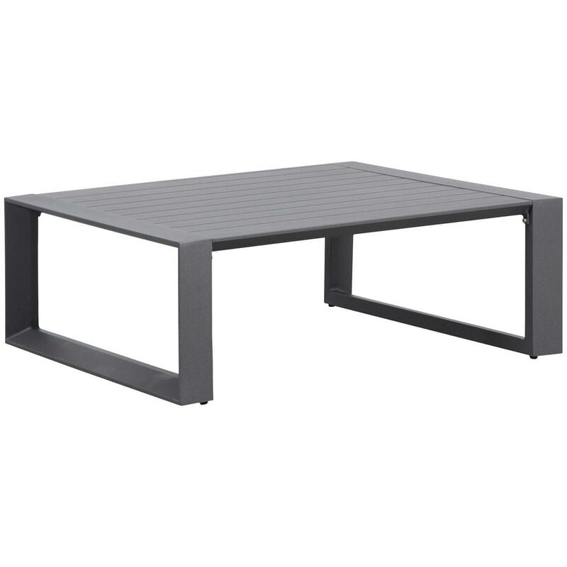 Table basse de jardin carrée Allure graphite 97x97x37cm en aluminium traité époxy - Hespéride - Graphite