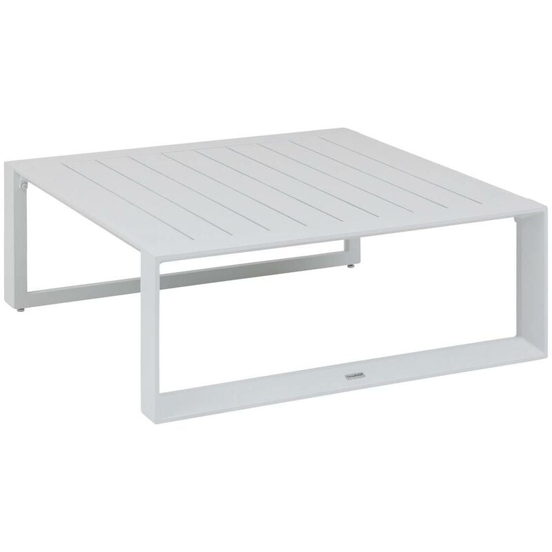 Table basse de jardin carrée Allure blanche 97x97x37cm en aluminium traité époxy - Hespéride