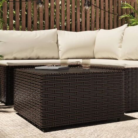 Table Basse de Jardin Carré 50x50x30cm Résine Tressée Patio Multicolore vidaXL