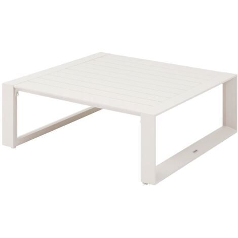 Table basse de jardin carrée Allure avoine 97 x 97 x 37cm en aluminium  - Hespéride