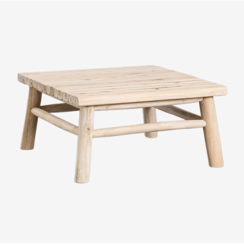 Sklum - Table basse de jardin carrée 80x80 cm en bois de teck Narel Marron Bois Naturel