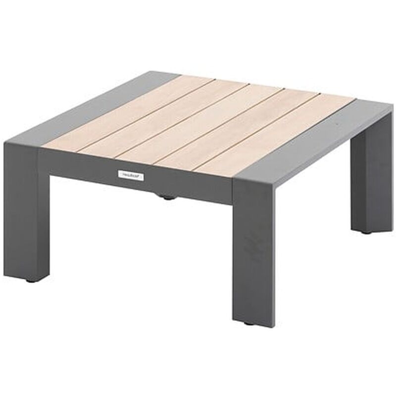 Table basse de jardin carrée Évasion argile & lin 87 x 87cm en aluminium - Hespéride