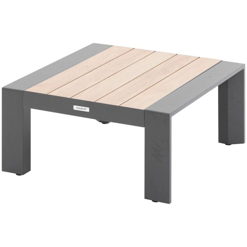 Table basse de jardin carrée Évasion graphite & honey 65 x 65cm en aluminium - Hespéride