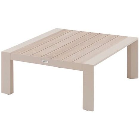 Table basse de jardin carrée Évasion graphite & honey 87 x 87cm en aluminium  - Hespéride