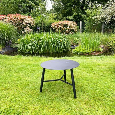 Table basse de jardin en aluminium noir Ø 75 cm STOCKHOLM