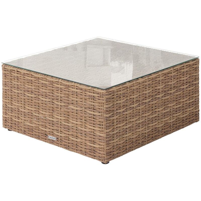 Table basse de jardin carrée Mooréa savana 72x72x36cm en aluminium traité époxy - Hespéride