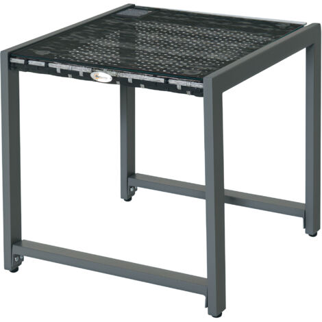 Table basse de jardin en rotin en verre trempé