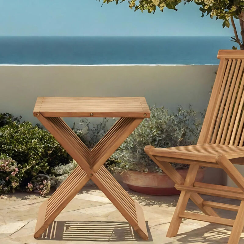 Wanda Collection - Table basse de jardin en teck pliante Fish