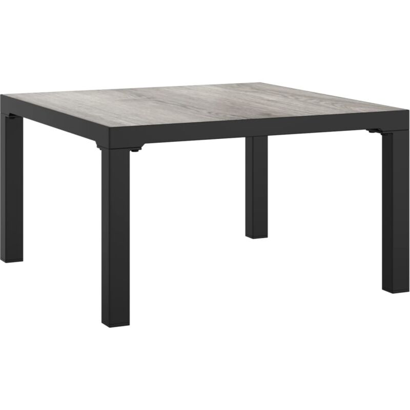 Table basse de jardin gris 55x55x31 cm dpc et acier Beige