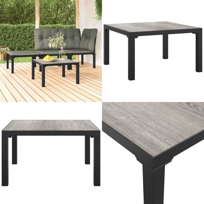 Table basse de jardin gris 55x55x31 cm dpc et acier - Table Basse Jardin - Mobilier De Jardin - Table Extérieure - Table D'appoint - Acier Inoxydable