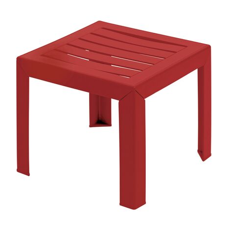 Table basse de jardin Grosfillex Miami PVC 40x40cm rouge