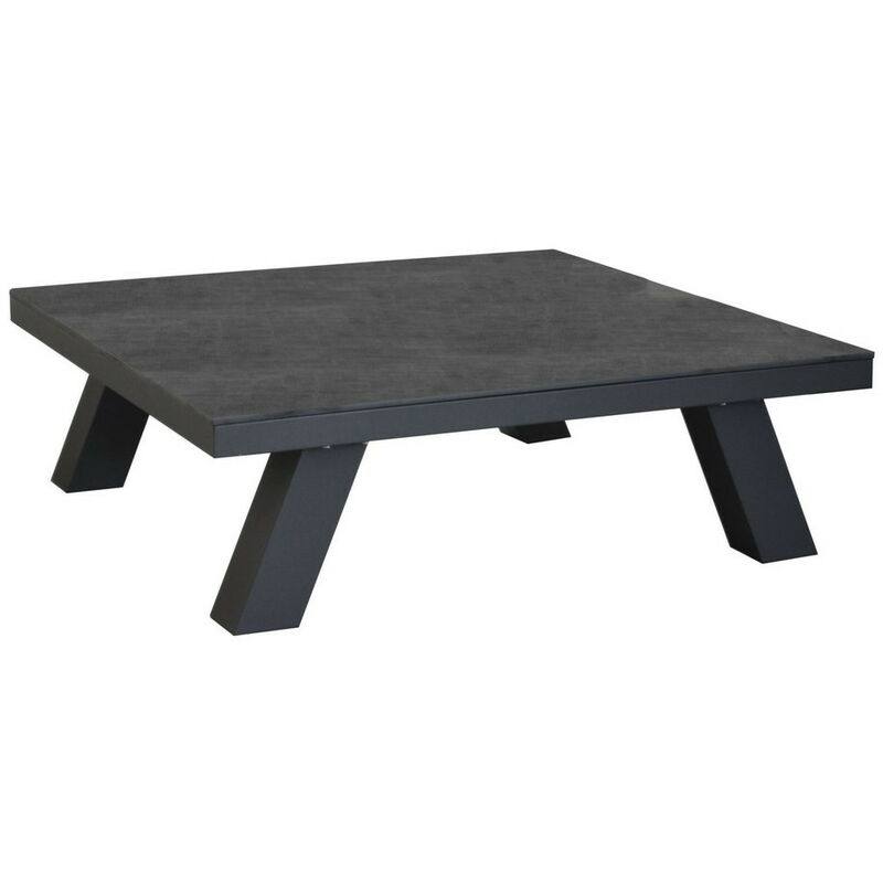Table basse de jardin Loft, plateau Trespa® alu/hpl - graphite/anthracite 90 x 30 x 90 cm - Proloisirs