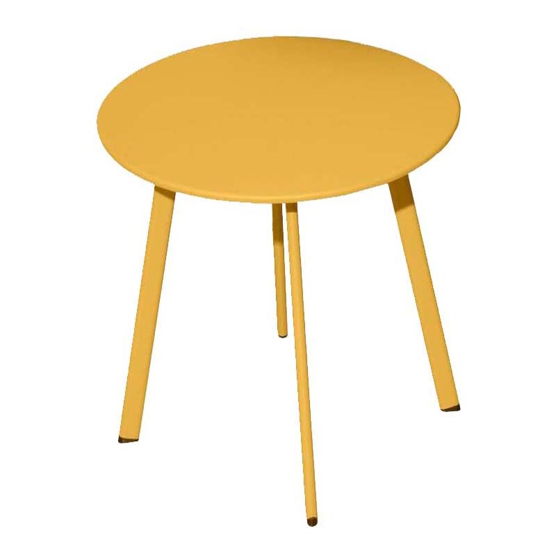 Proloisirs - Table basse de jardin Massaï ø 45 cm en acier époxy - miel