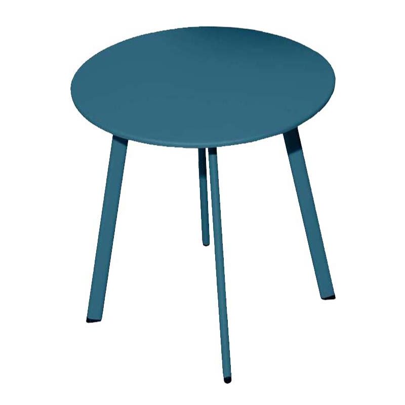 Proloisirs - Table basse de jardin Massaï ø 45 cm en acier époxy - bleu