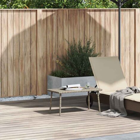 Table basse de jardin-Meuble de jardin rectangulaire gris clair résine tressée 652758