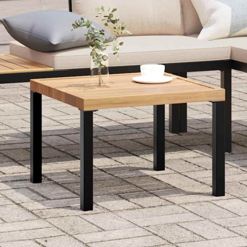 Table basse de jardin noir 55x55x39,5 cm acier enduit de poudre - Vidaxl