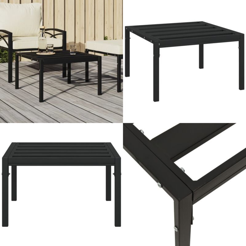 Table basse de jardin noir 60x60x35 cm acier - Table Basse Jardin - Mobilier Extérieur - Table D'appoint - Design Moderne - Acier Inoxydable - Home &