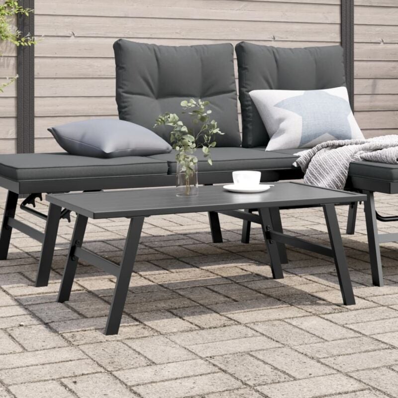 Vidaxl - Table basse de jardin noir 90x45x35 cm acier enduit de poudre