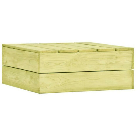 Table basse de jardin pin massif imprégné vert Vralee