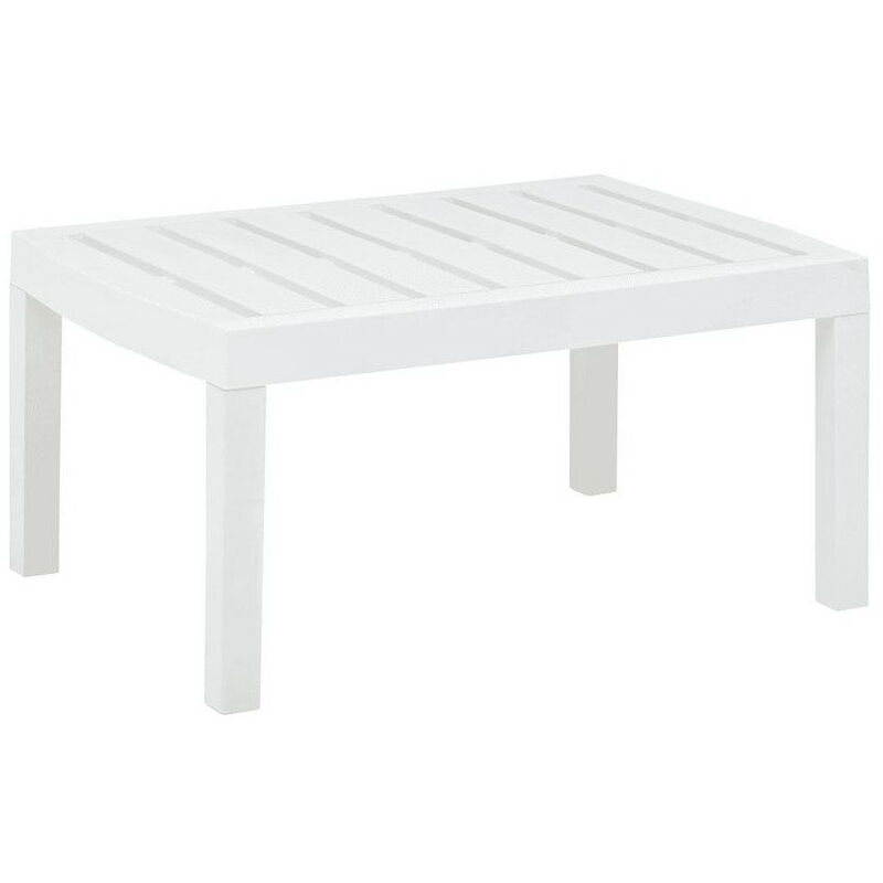 Table basse de jardin plastique blanc Leeco